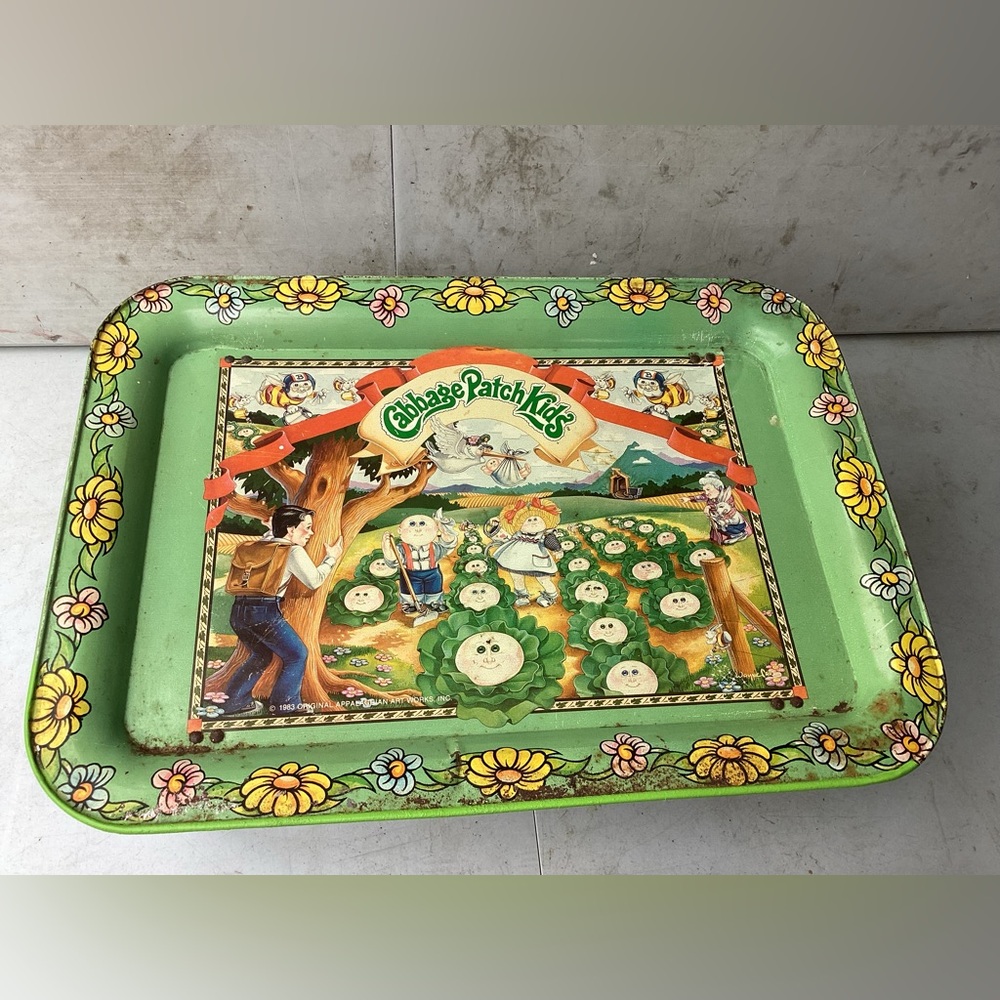 Cabbage Patch Kids Metal Tray with Fold-Up Legs 1983 Appalachian Art Works Inc.